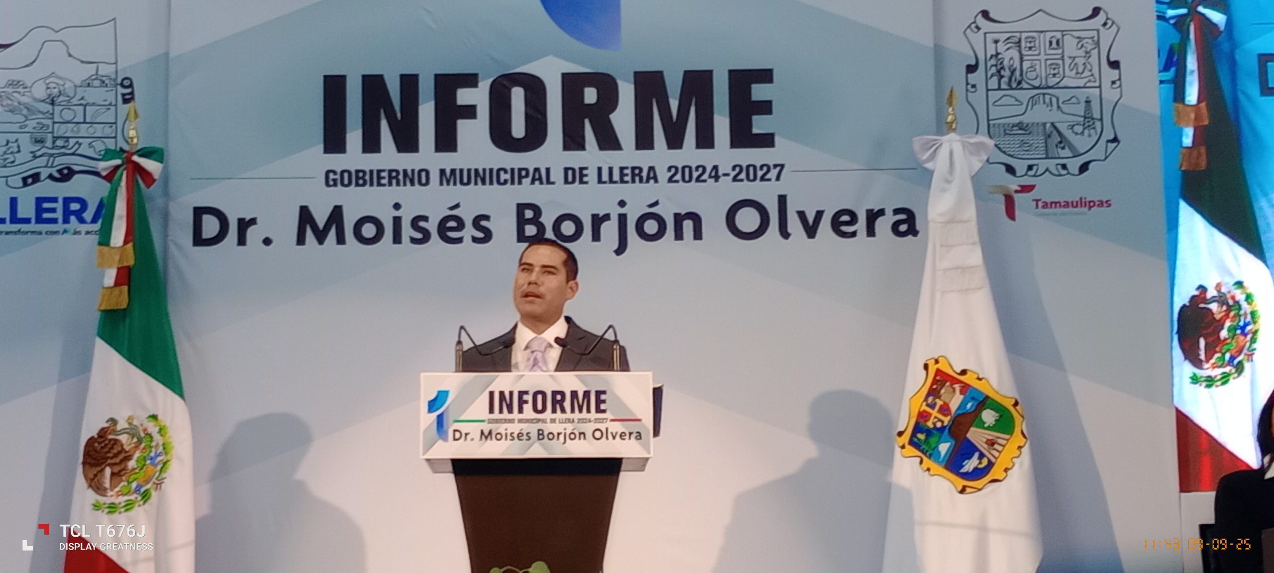 Rinde Moisés Borjon Olvera, su Primer Informe de Gobierno Municipal, en Llera.