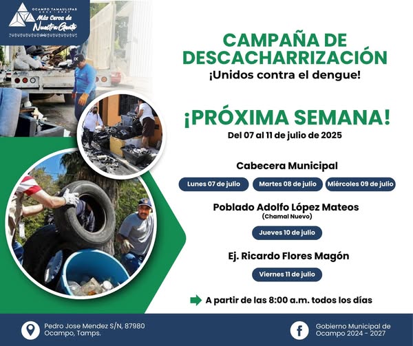 ANUNCIA CAMPAÑA DE DESCARCHARIZACION EN OCAMPO.