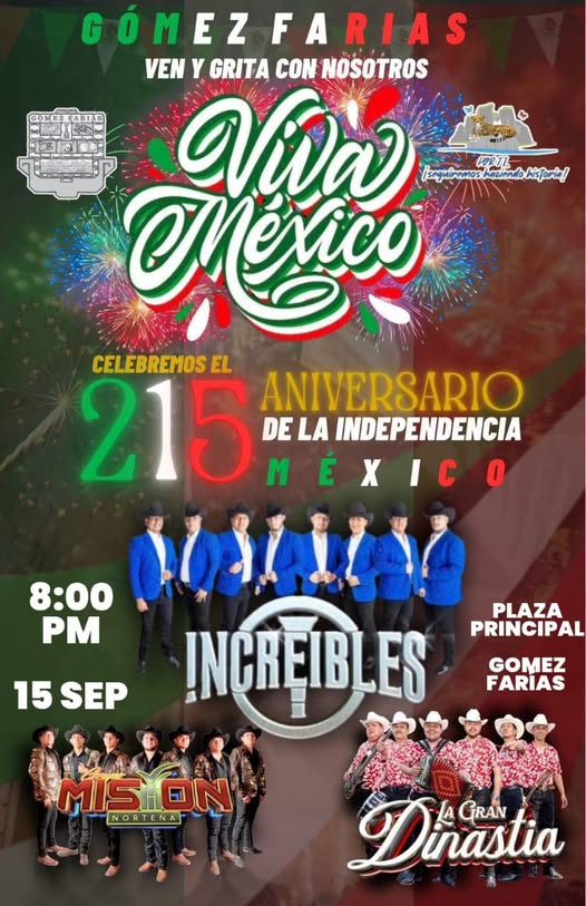 EN GOMEZ FARIAS, TODO, LISTO PARA LA CEREMONIA DEL GRITO DE INDEPENDENCIA.