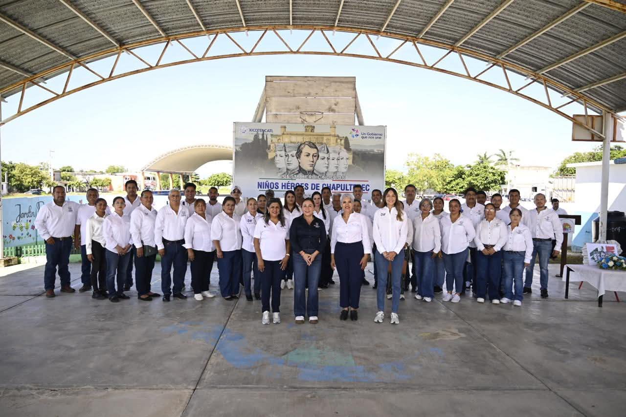 Unidad cívica en #Xicoténcatl durante la conmemoración de los Niños Héroes