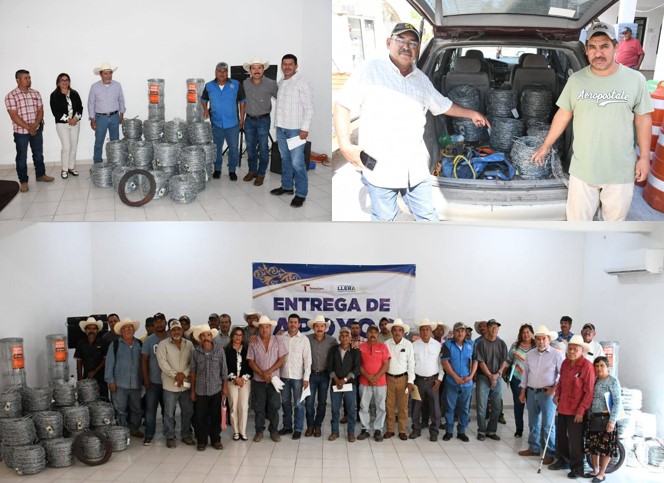 ENTREGA MAS APOYOS AL CAMPO, EL ALCALDE MOISES BORJON OLVERA, EN LLERA.