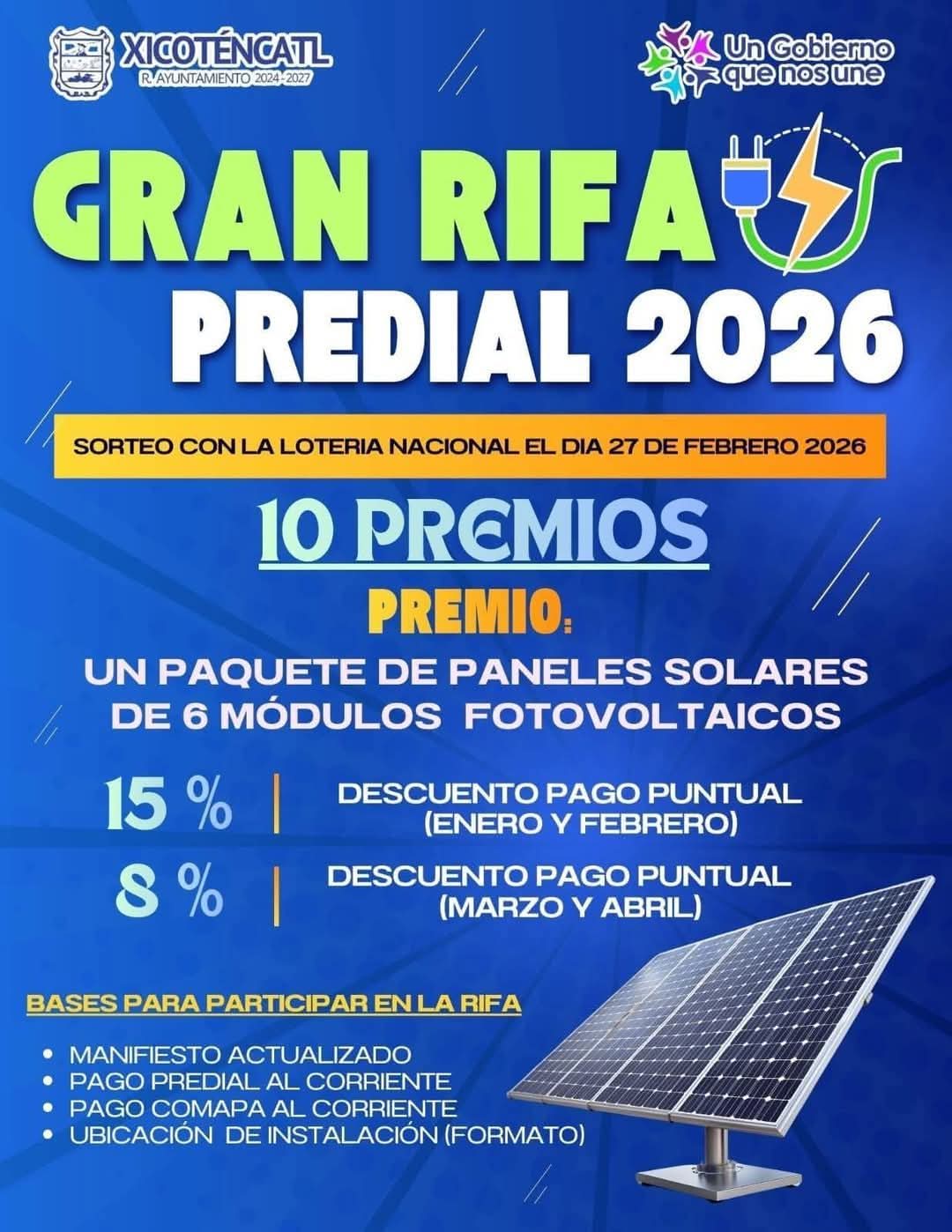 Dan a conocer ganadores de la Gran Rifa del Predial 2026 en Xicoténcatl.