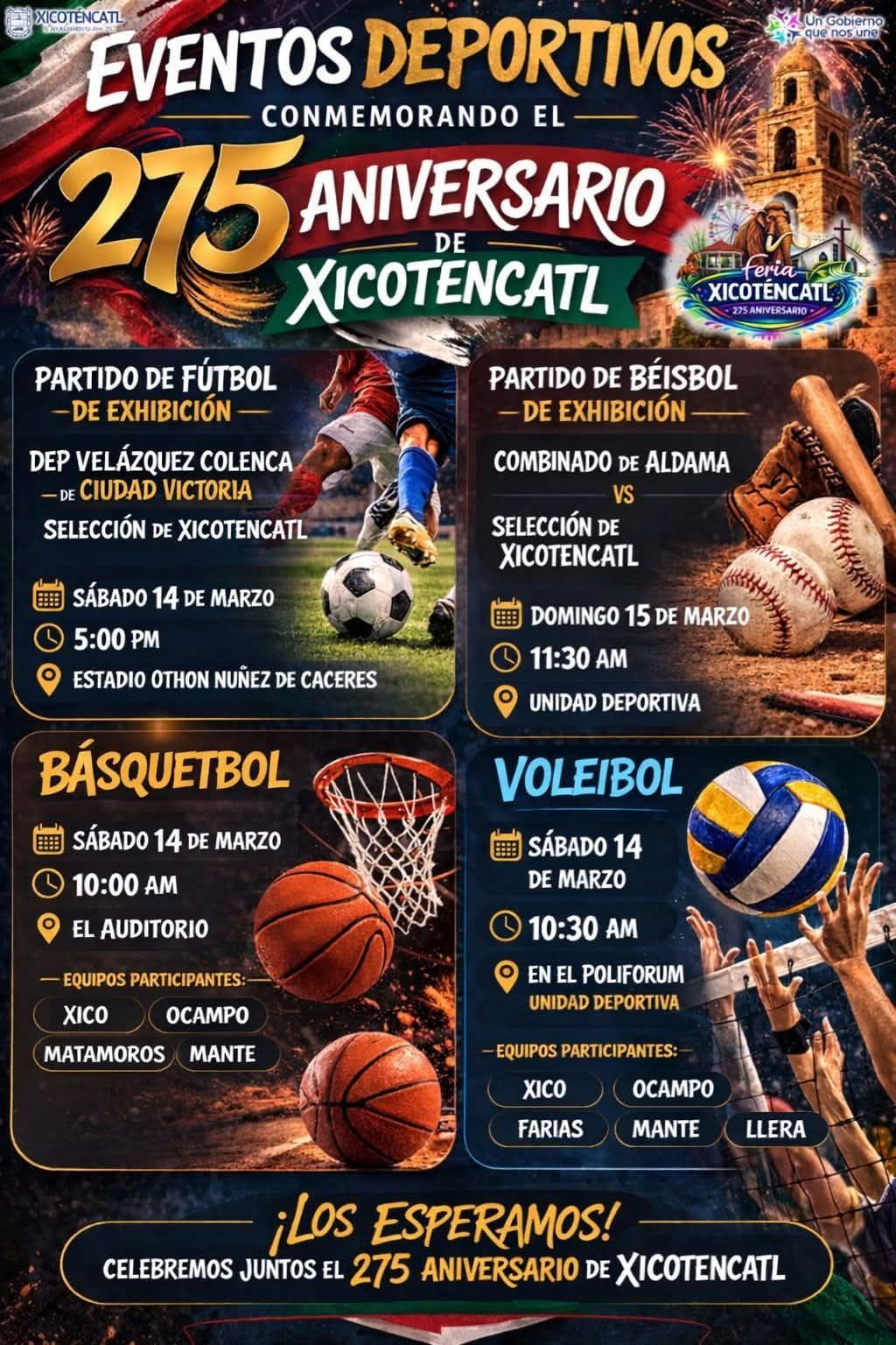 Mañana inician los festejos del 275 aniversario de la Fundación de Xicoténcatl, Tamaulipas.