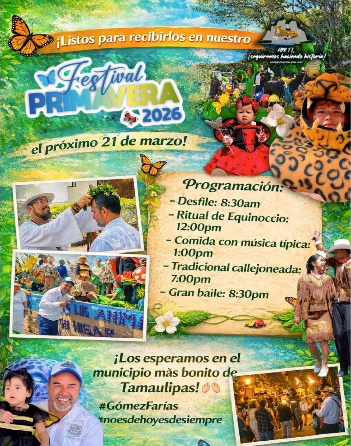 Gómez Farías, se pronuncia listo para el festival de la Primavera 2026.