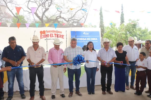 EJIDO EL TIGRE, BENEFICIADO CON TECHUMBRE POR EL GOBIERNO MUNICIPAL DE MELCHOR BUDARTH BAEZ, EN OCAMPO.